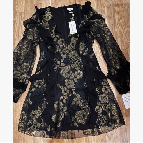 FOR LOVE AND LEMONS BUMBLE LONG SLEEVE RUFFLE DRESS SZ MEDIUM - BNWT - Picture 8 of 11